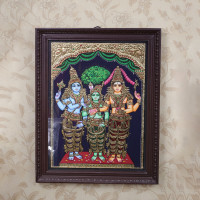 Tanjore Painting Meenakshi Thirukalyanam